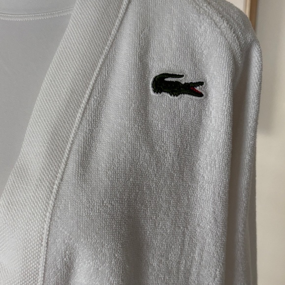 NWT Lacoste Classic Pique White Robe - Picture 4 of 10